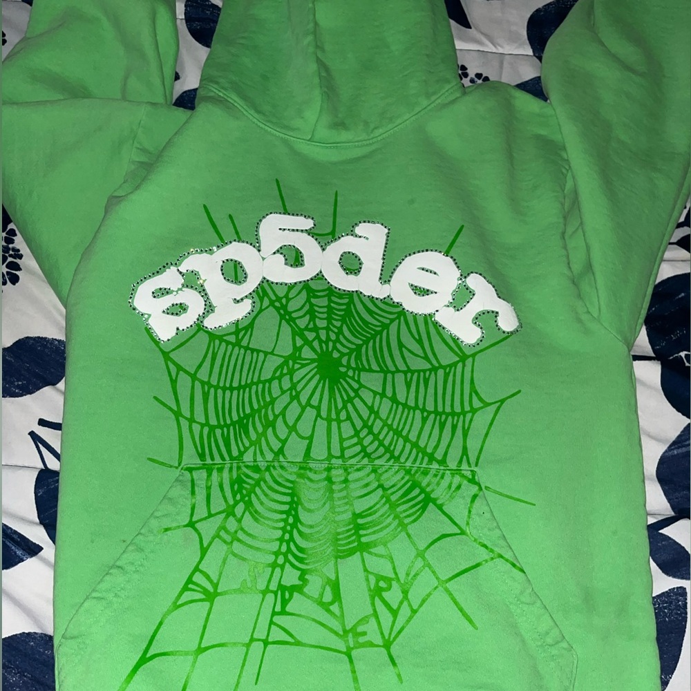 Green sp5der hoodie AUTHENTIC
